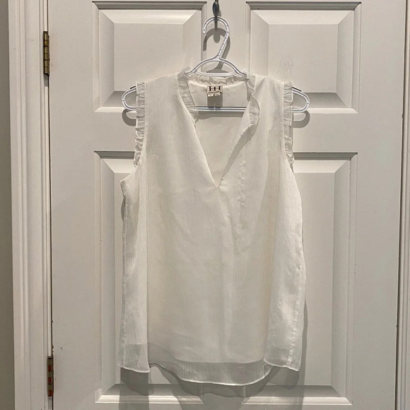 Haute Hippie Ruffle Neck Top White, 16694 - Picture 1 of 9